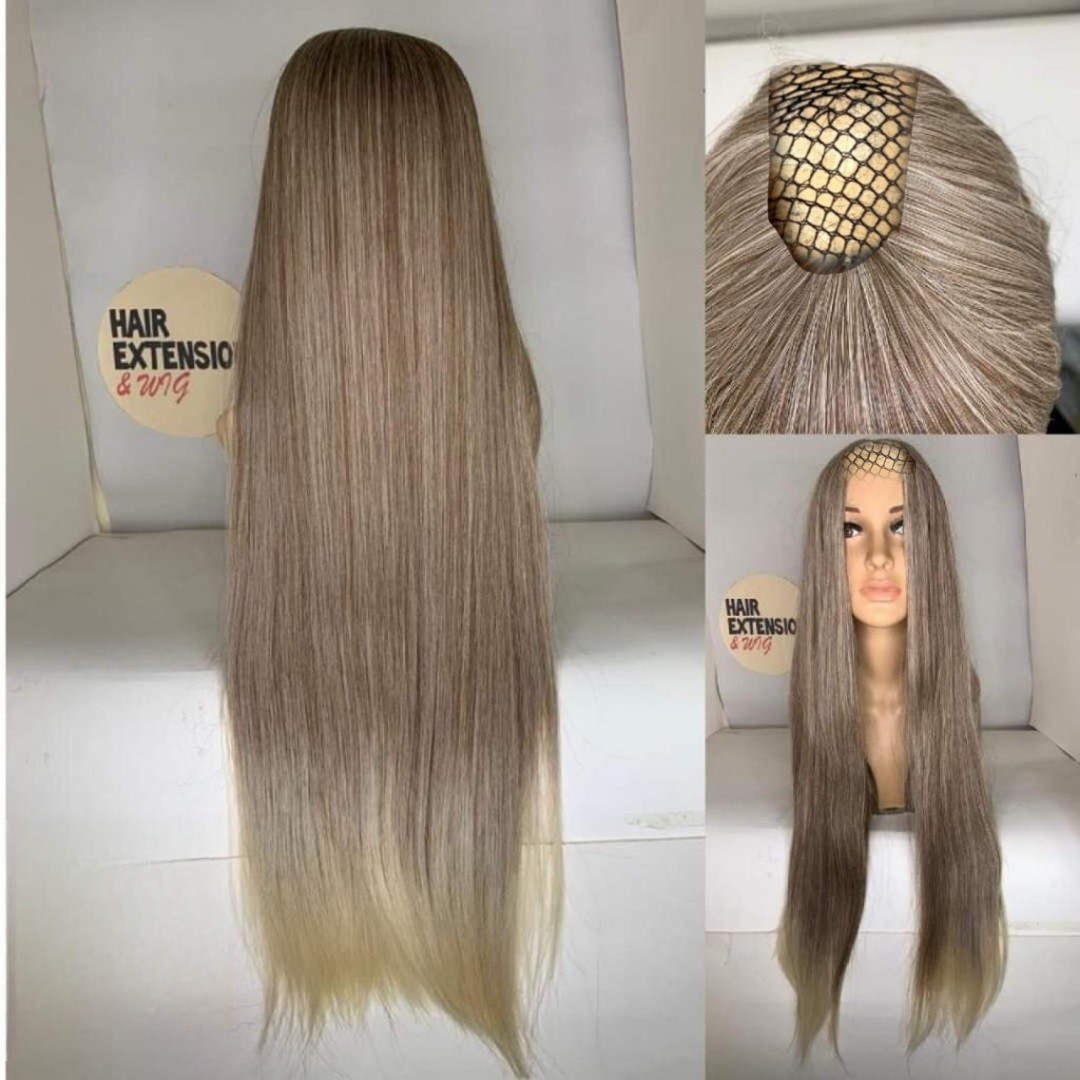 Straight 260gm "40 inch" Ash Blonde highlights (12t88) U_Part_Wig product-image