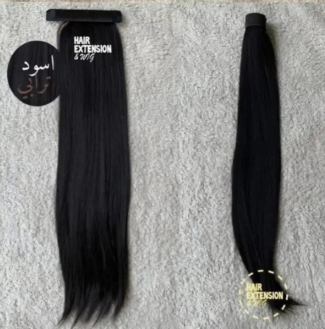 Straight Elastic Roll ponytail 130G 26" natural black product-image