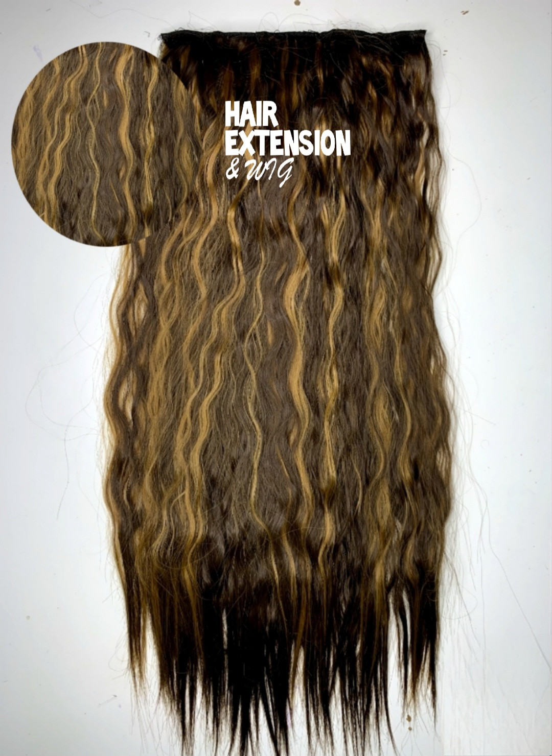 Curly 170G 26" medium brown highlight (36) HAIR EXTENSIONS product-image