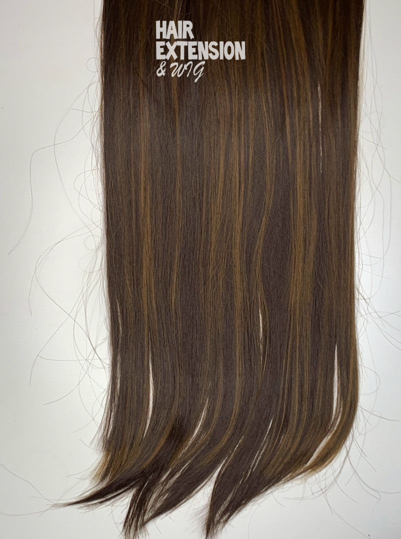 Straight 170gm "28 inch" Dark brown with light brown highlights (AH10) HAIR EXTENSIONS product-image