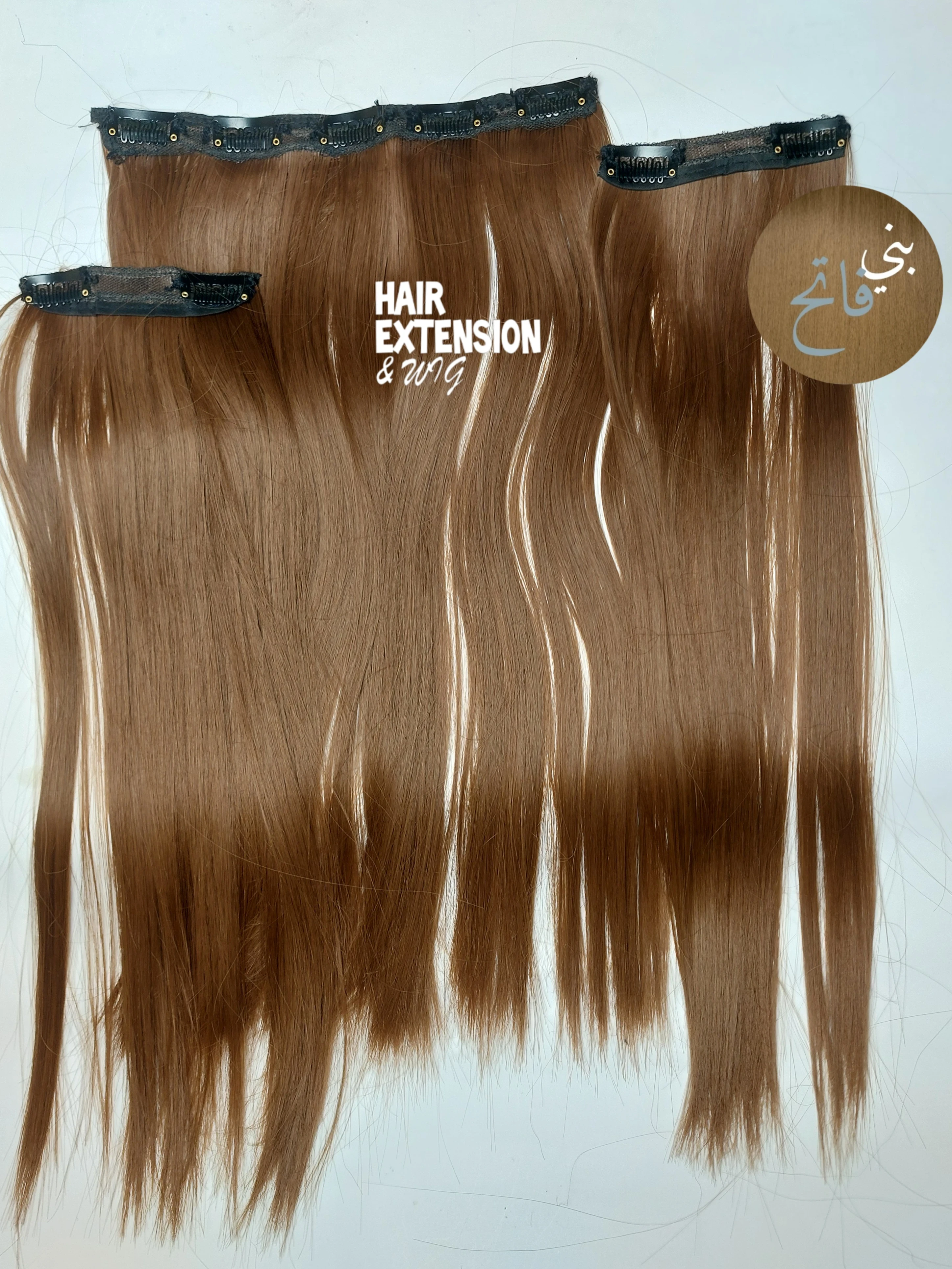 Straight Clip in hair Extension 3 pieces 135G 16" light brown(10) product-image