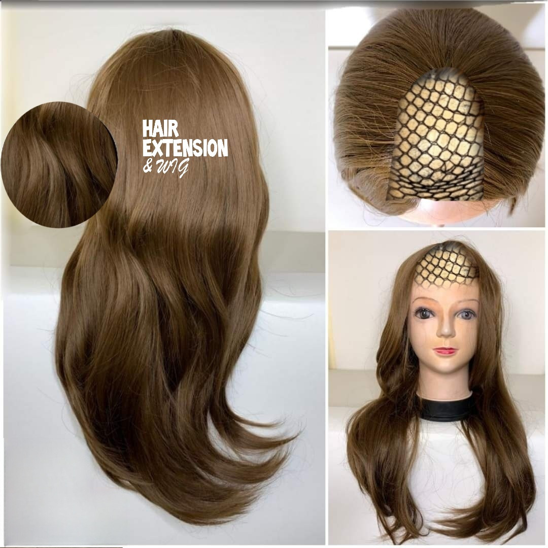 Straight light wavy "28 inch " 230gm light brown(sht10) U Part Wig product-image