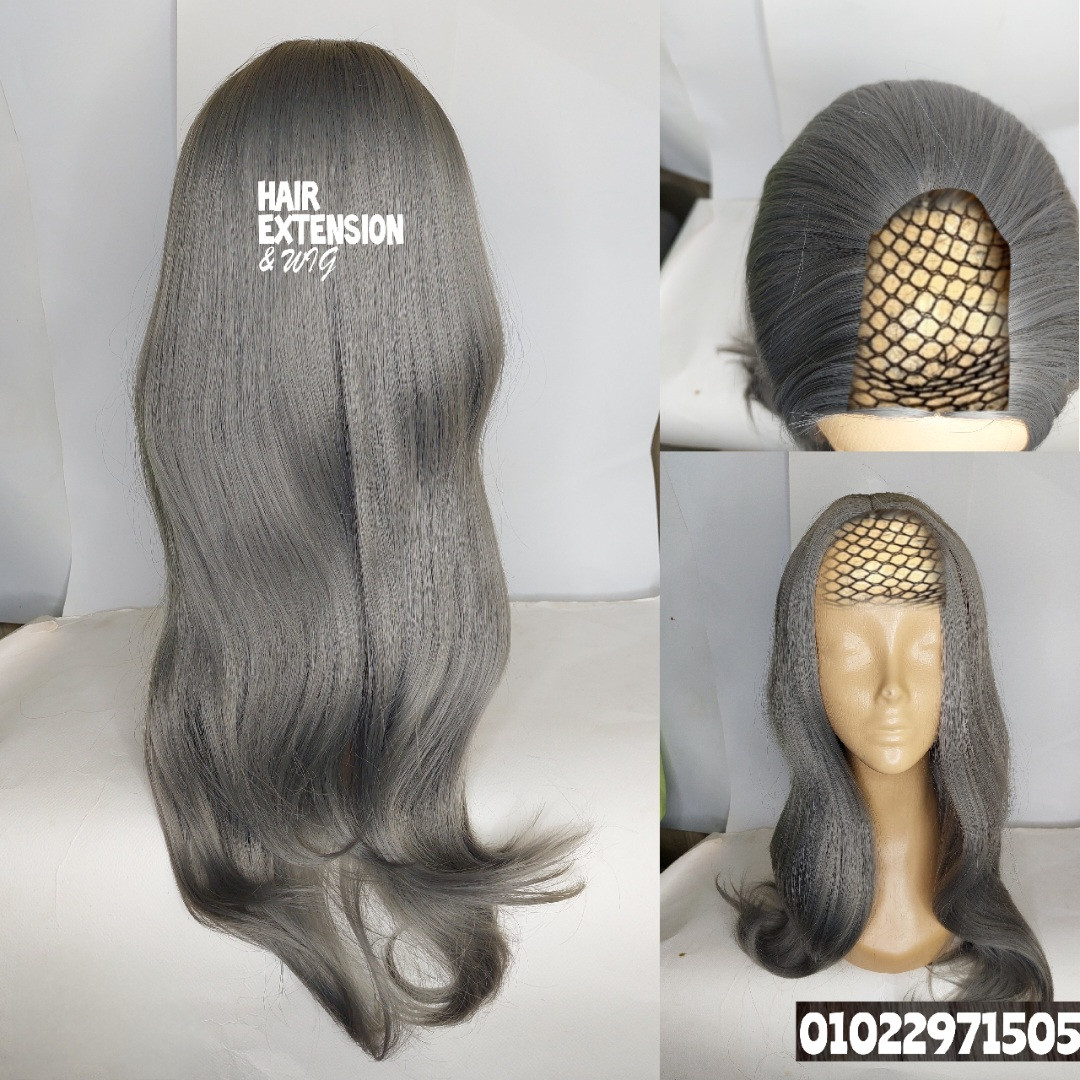 Straight light wavy "28 inch " 230gm gray (sht99) U Part Wig product-image