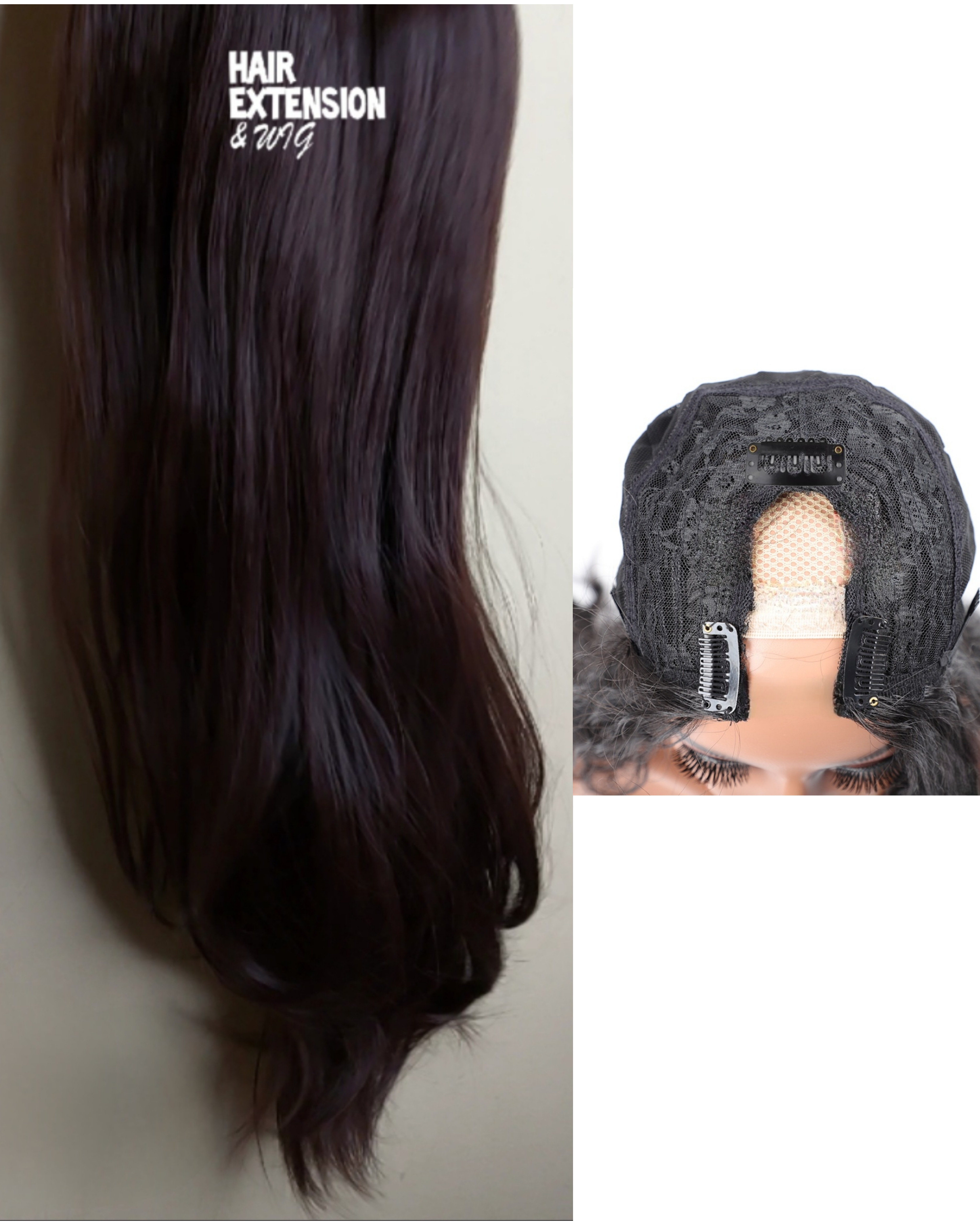 Straight light wavy "28 inch " 230gm brown (sht6A) U Part Wig product-image