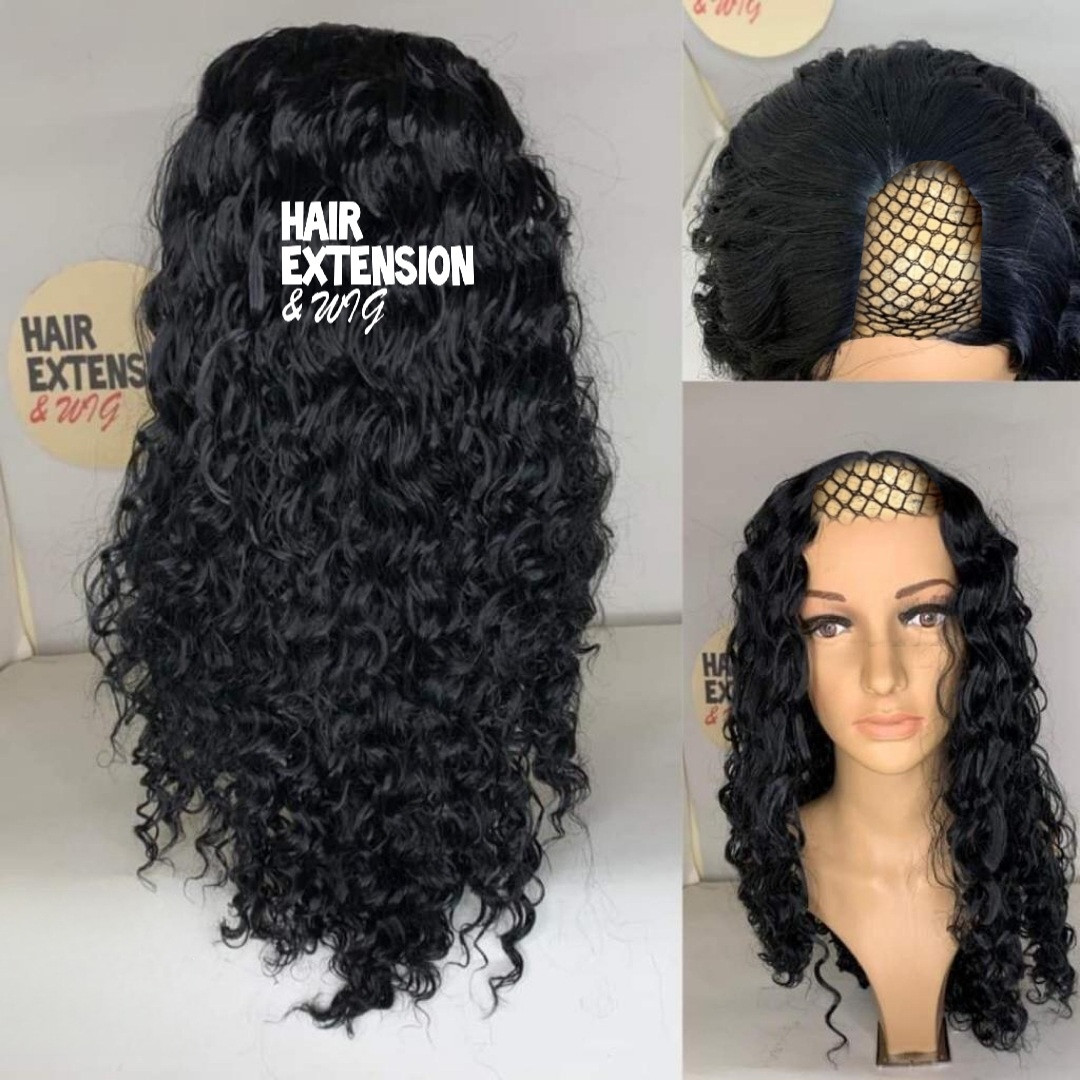 Curly "26 inch " 220gm black (sht1) U Part Wig product-image