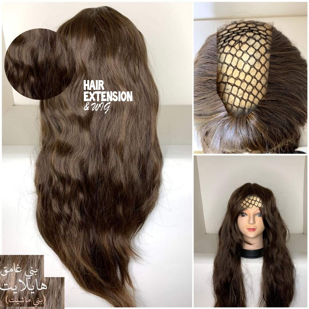 Wavy "30 inch " 240gm Dark brown highlights (T12) U Part Wig product-image